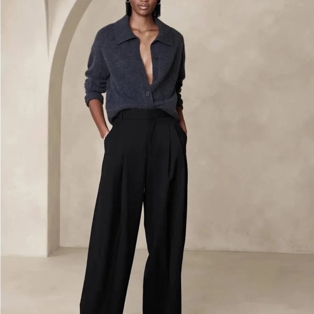 Banana Republic Siena Wide Leg Wool Pants